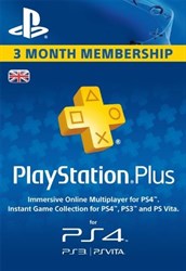 PlayStation Plus PSN 3 Month Membership - PS3/ PS4/ PS Vita (UK Region - Instant Delivery)