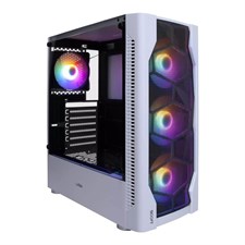 Boost Lion RGB ATX Mid-Tower Computer Case with 4 RGB Fans Included - White