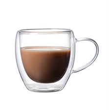 Prismora Borocilicate Double Layer Glass Mug with Handle 250ml