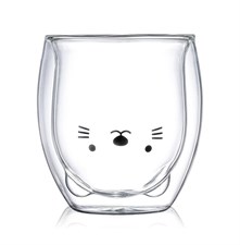 Prismora Double Layer Cute Animal Glass Kitty 250ML