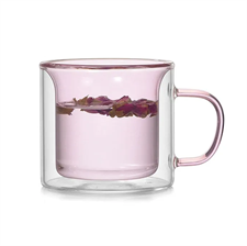 Prismora Double Layer Glass Mug Pink 200ml