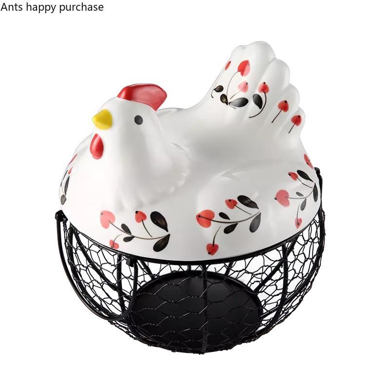 Eggs Basket With Ceramic Hen Lid | Egg Holder - Egg Basket In Pakistan ...