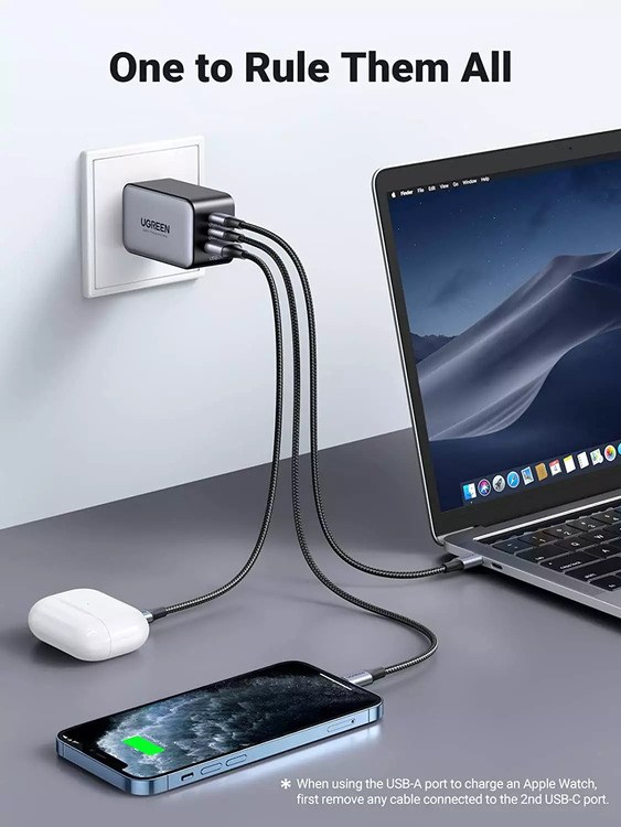 Ugreen Nexode 65w Usb-c 3 Ports Gan Charger Price In Pakistan 